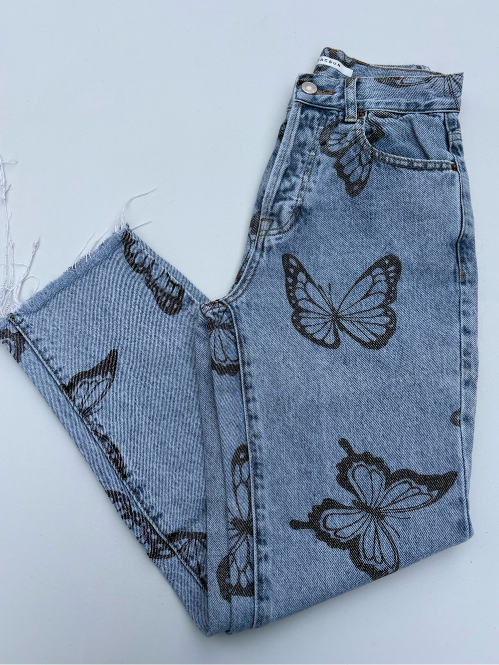 Pacsun butterfly high rise straight jeans